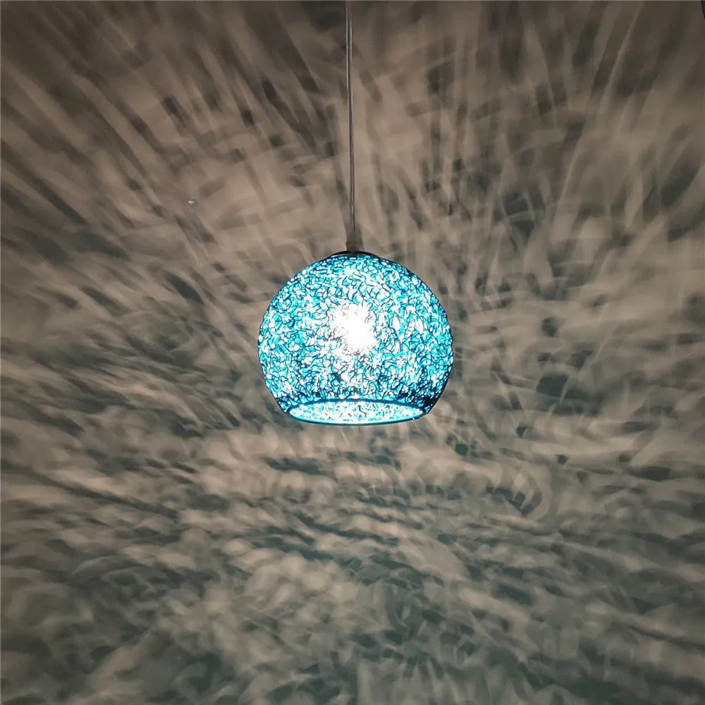 Modern Colorful Round Pendant Light – E27 LED Pendant Lamp for Bedroom, Living Room, Café and Restaurant