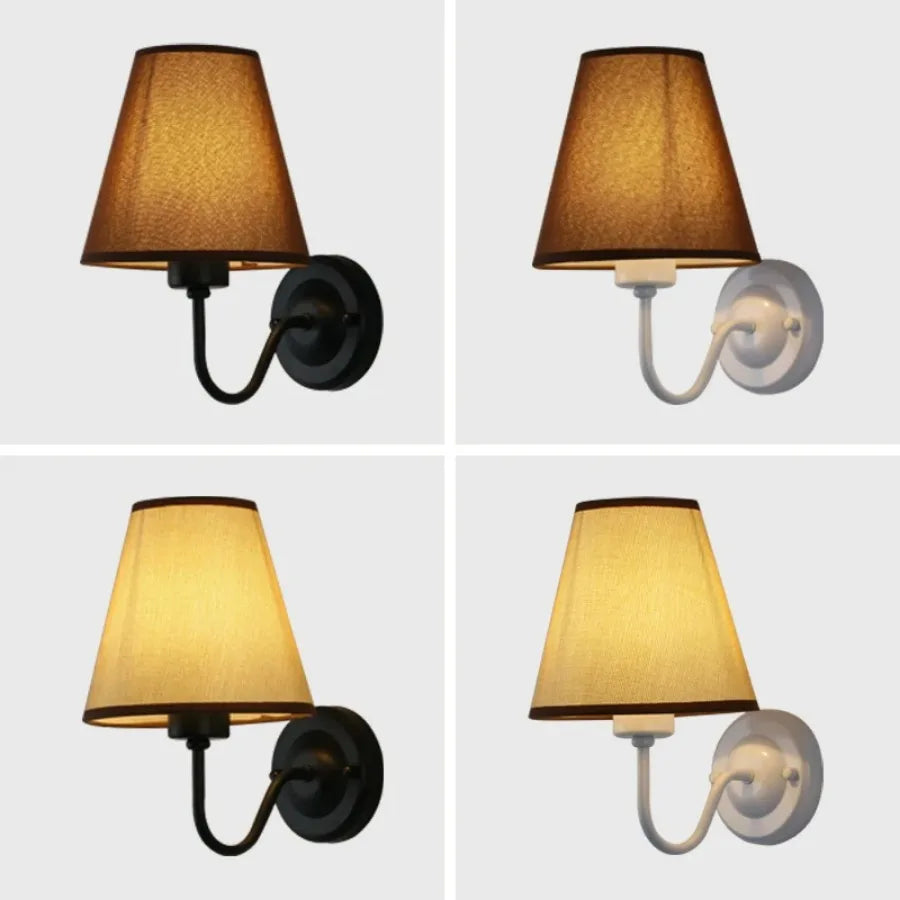 Modern LED Fabric Wall Lamp - E27 Retro Wall Lamps for Bedroom, Living Room, Hotel and Dining Room