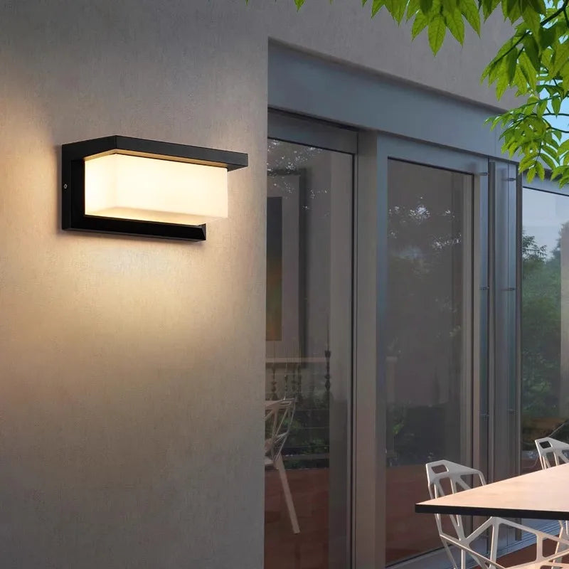 Modern LED Wall Lamp for Outdoors with Motion Sensor - Waterproof IP65 Porch Lights for Balcony Garden