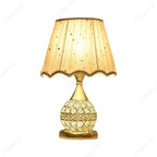 Luxury European style LED table lamp with fabric lampshade & crystal base – Warm romantic bedroom nightstand lamp