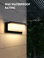 Modern LED outdoor wall lamp with motion sensor - Waterproof veranda light, outdoor lighting system