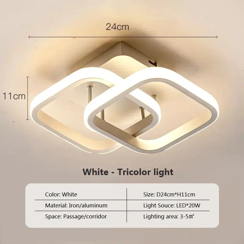 Modern LED ceiling lamp - Dimmable interior lighting for hallway, stairs, foyer, balcony, and bedroom