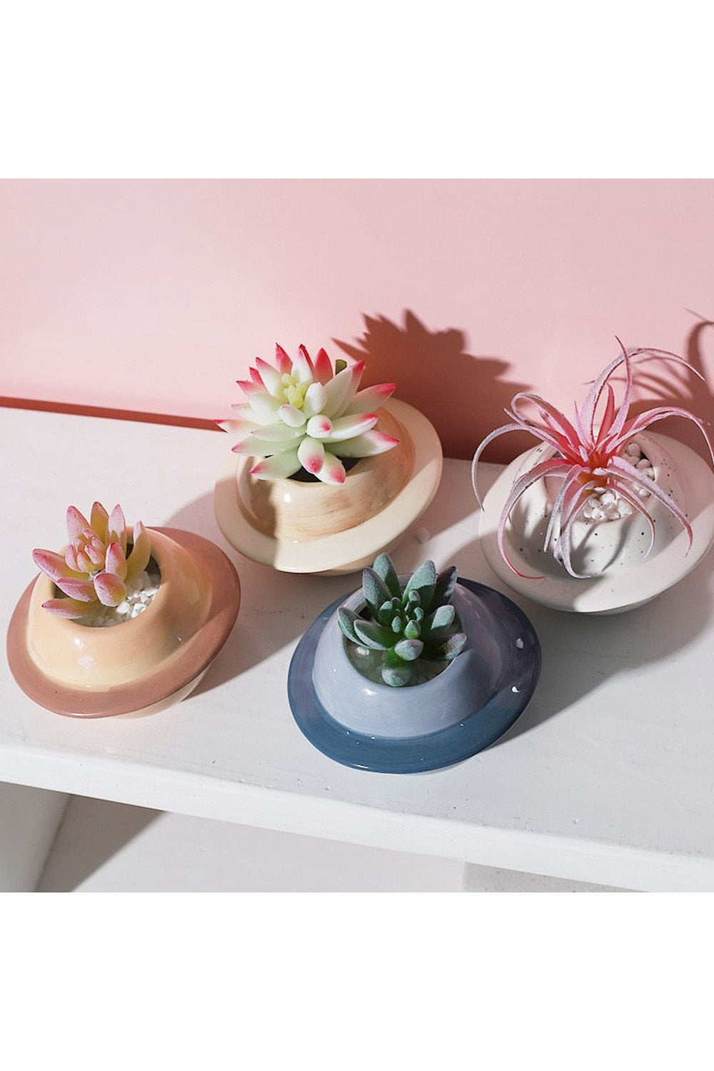 Motif ceramic pot for succulents