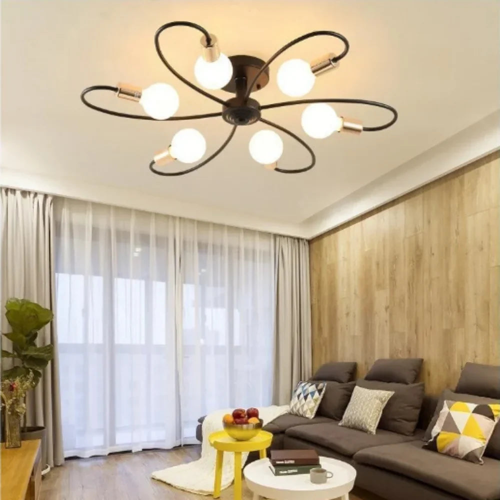 Modern LED ceiling lamps - Industrial Iron Black/Gold Northern Minimalism