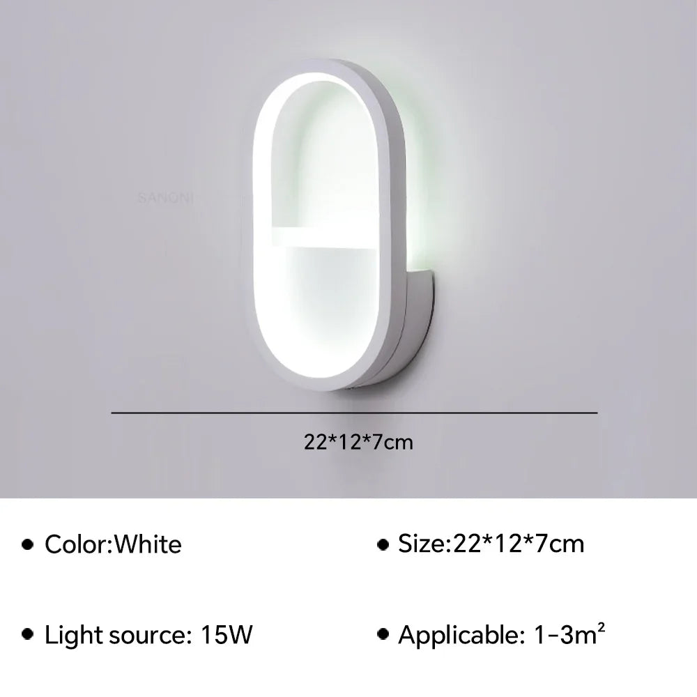 Modern LED Wall Lamp Nightstand Sconces - Interior Lighting Fixture for Living Room, Bedroom, Hotel