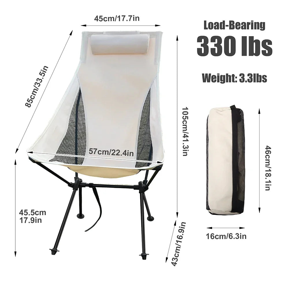 Camperox Folding Chair Outdoor | Loadable Up To 150 Kg | Aluminum Frame & Tear-Resistant Fabric | for Camping, Beach & Garden