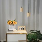 Modern wooden pendant lamp - Nordic style solid wood lamp for living room, bedroom, bar and restaurant, E27 lamp base
