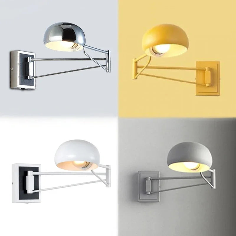Modern foldable LED wall lamp - retractable eye-friendly wall lamp for bedroom, study, living room, and bathroom