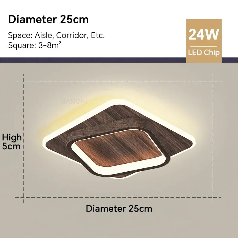 Modern LED ceiling light - Square ceiling lamp for living room, staircase, hallway and more