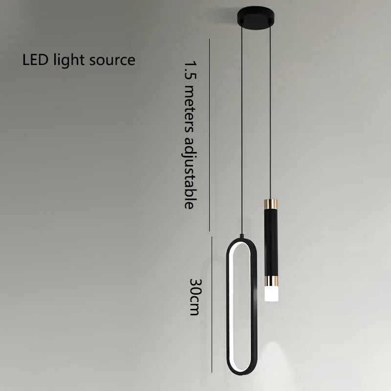 Modern Minimalist LED Pendant Light Chandelier – Adjustable Pendant Light for Bedroom, Living Room and Home Decor