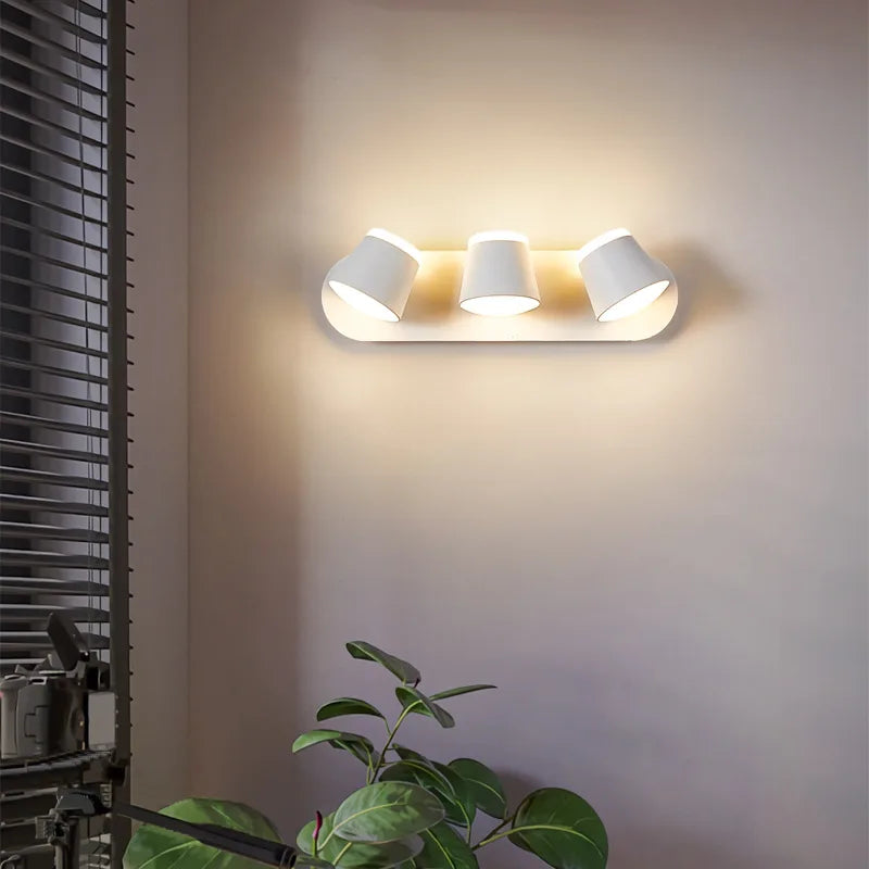 Modern LED Wall Lamp – 330° Adjustable, 3000K & 6500K Adjustable White Light, Aluminum Alloy Wall-Mounted Lamp for Bedroom, Kitchen, and Living Room