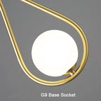 Modern LED Pendant Lamp – Nordic satin glass ball chandelier with G9 bulb for bedroom, living room, and dining room