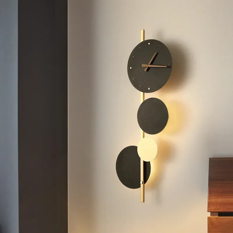 Modern LED Clock Wall Lamp – Stylish Wall-Mounted Lamp for Bedroom, Living Room and Home Decoration