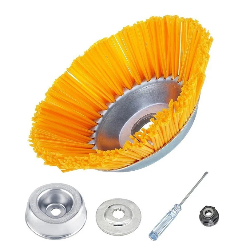 Weedmaster 220 | 8-Inch Weed Wheel with Nylon Brush Head | for Lawn Trimmers & Brush Cutters | for Paving Joints & Edges