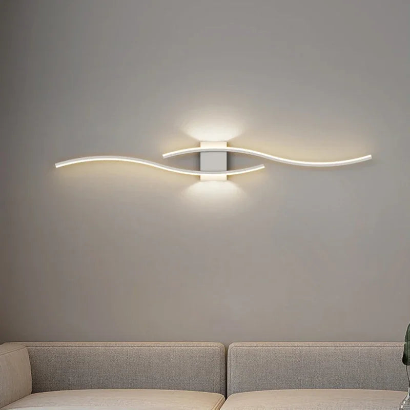 Modern LED Wall Lamp - Black, white and gold wall lamp for living room, bedroom, bedside table and decorative lighting