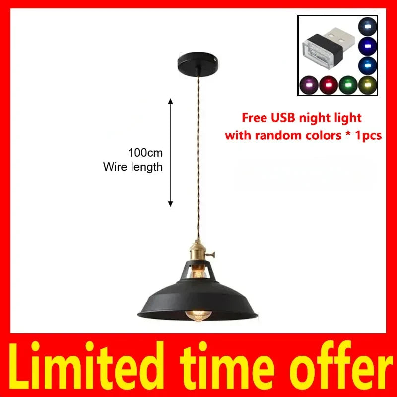 LED Iron Chandelier Pendant - Vintage Pendant Light