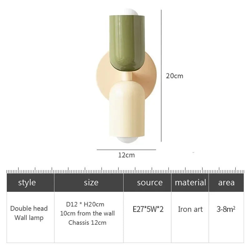 Nordic LED Wall Lamps – Modern Minimalist Double Wall Lamp for Living Room, Bedroom, Study and Indoor Decoration