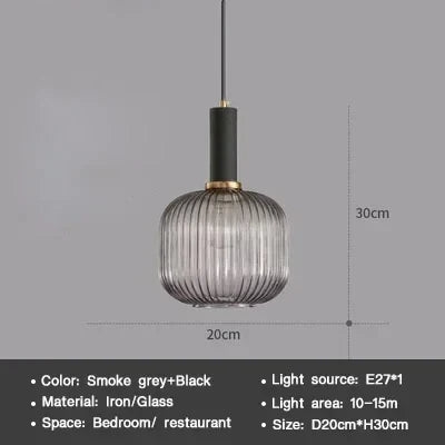 Modern Nordic Glass Pendant Light – Single Cup LED Pendant Light for Dining Room, Bedroom, Café and Study – White, Green, Cognac & more