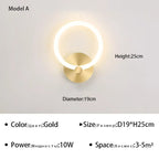 Modern Nordic LED wall lamp – elegant ring light decor for bedroom, living room, and hotel decor