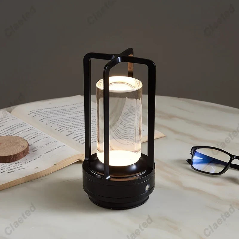 LED Wireless Table Lamp | Industrial Style, Rechargeable & Portable Lighting for Indoor & Outdoor Use
