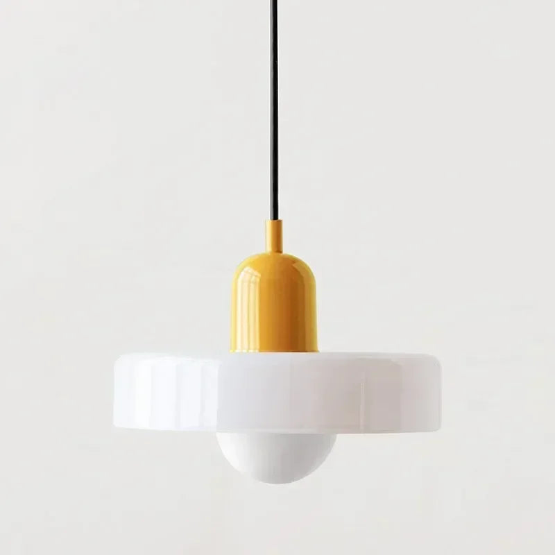 Nordic Glass Pendant Light – Modern LED Hanging Lamp for Living Room, Bedroom, Dining Room and Bar, 3 Candy Colors