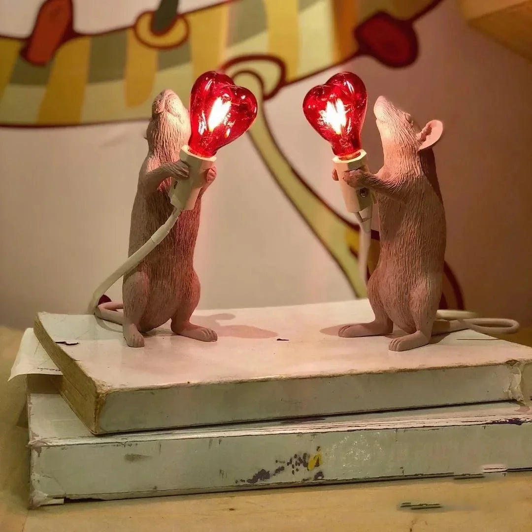 Modern USB Mouse Lamp LED Night Light – Creative Animal Shape Nightstand Lamp for Home Decor, Bedroom and Desktop Lighting