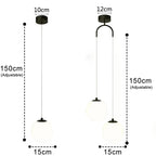 Modern Glass LED Pendant Light – Nordic Style Hanging Lamp for Living Room, Bedroom, Restaurant and Bar, 220V AC, Indoor Lighting Fixture