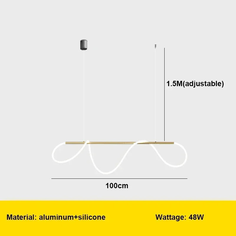 Modern LED pendant light – Stylish ceiling lamp for dining area, kitchen & office, energy-efficient AC power supply, LED bulbs included