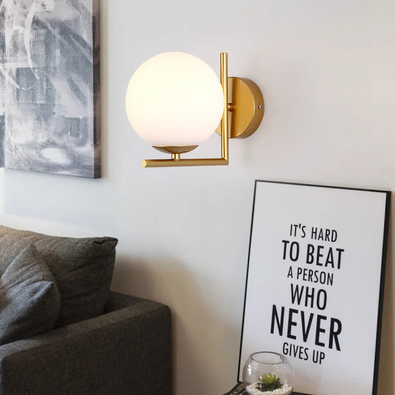 Modern Minimalistic LED Wall Lamp – European Style Glass Wall Lamp for Living Room, Bedroom and Nightstand