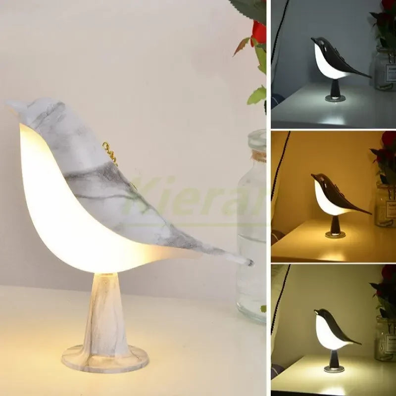 Modern LED Bird Desk Lamp – Touch Control, 6-10W LED Light for Bedroom, Study Room, and Living Room – Stylish Magpie Design for Home Decoration