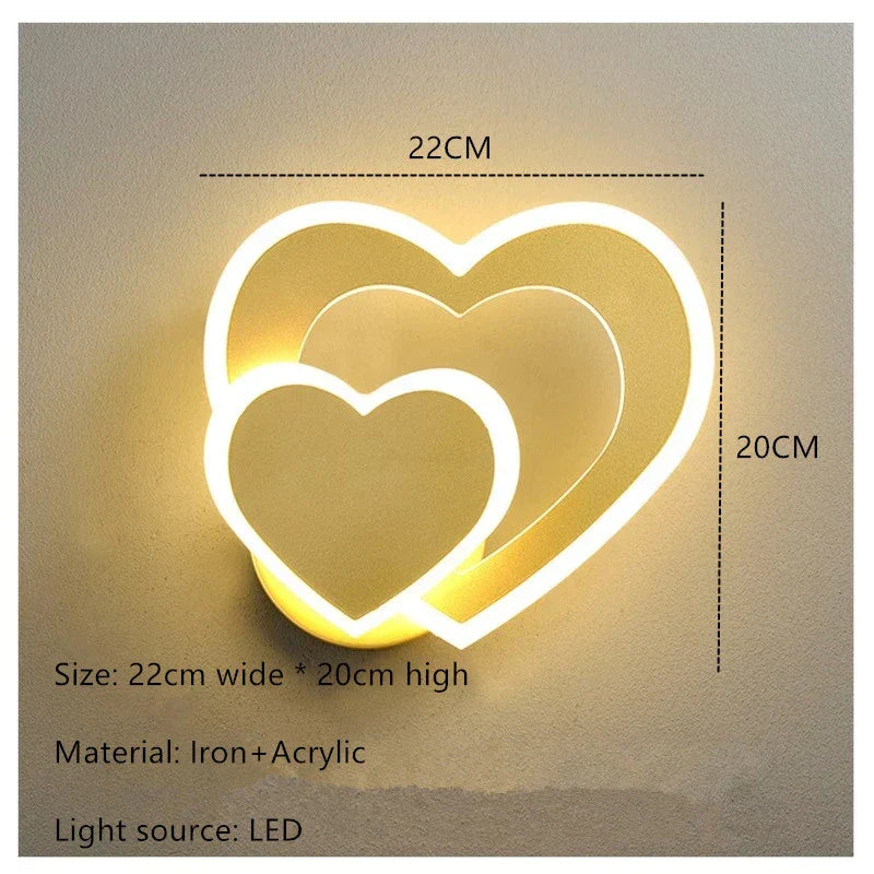 Modern LED Heart-shaped Wall Lamp