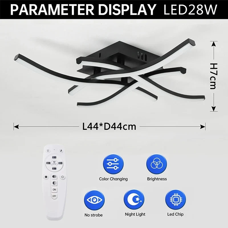 Modern LED ceiling lamp for living room, dining room, bedroom, and balcony