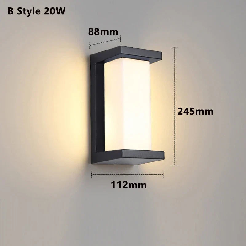 Modern LED Wall Lamp for Outdoors with Motion Sensor - Waterproof IP65 Porch Lights for Balcony Garden