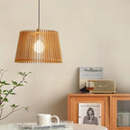 Modern Japanese birdcage pendant lamp – wooden basket chandelier for living room, bedroom and bar decoration