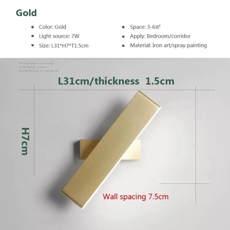 Modern LED Wall Lamp – Adjustable Aluminum Wall Lamp for Living Room, Bedroom, Dining Room and Home Decoration – Indoor Wall Lamp Up and Down