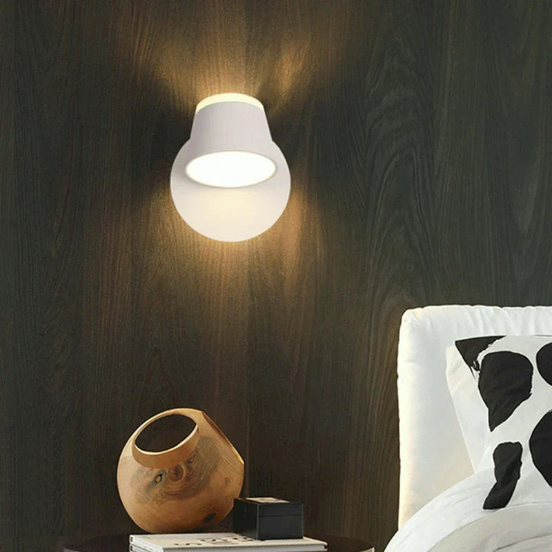 Modern LED Wall Lamp – 330° Adjustable, 3000K & 6500K Adjustable White Light, Aluminum Alloy Wall-Mounted Lamp for Bedroom, Kitchen, and Living Room