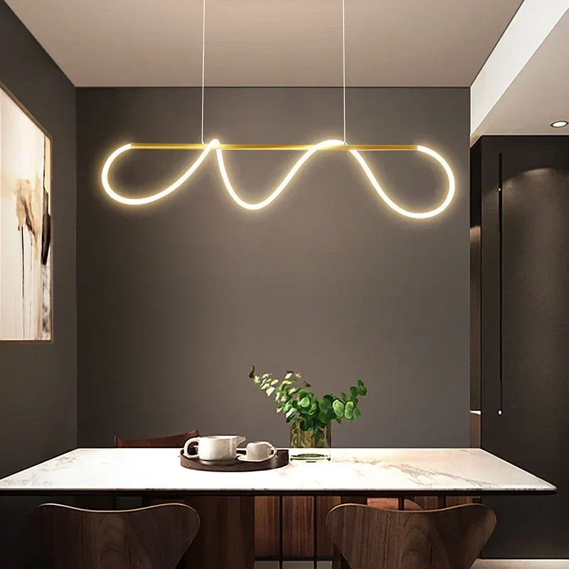 Modern LED pendant light – Stylish ceiling lamp for dining area, kitchen & office, energy-efficient AC power supply, LED bulbs included