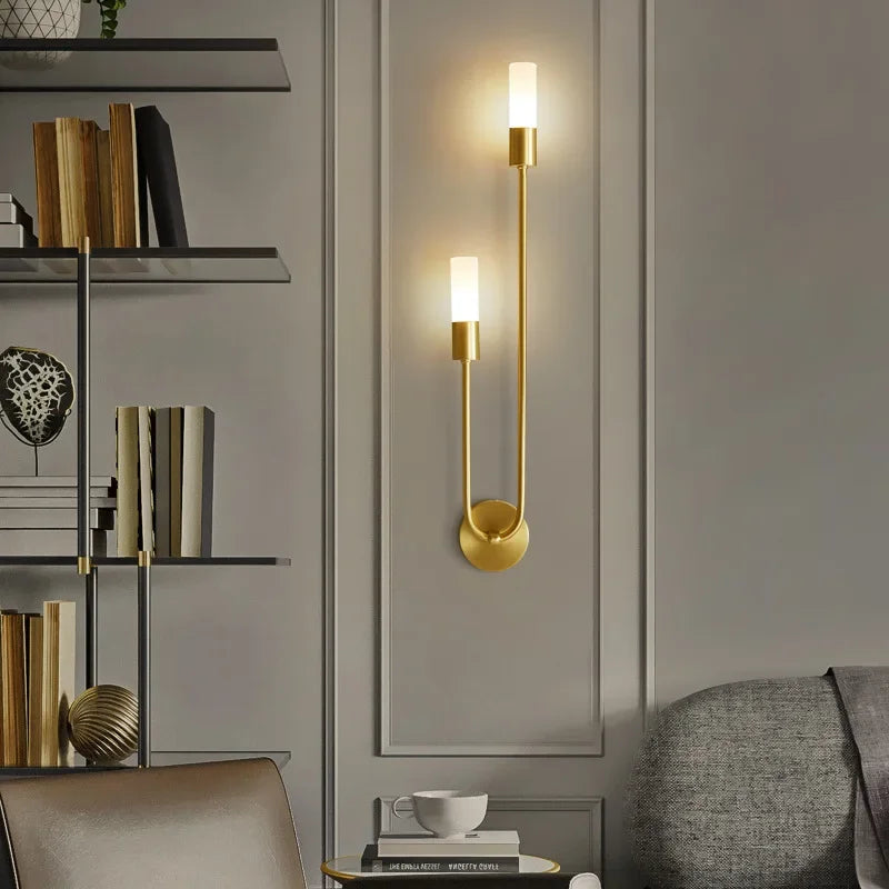 Modern Golden LED Wall Lamp – Nordic Wall Lamp for Living Room, Bedroom, Kitchen, and Hall Decor