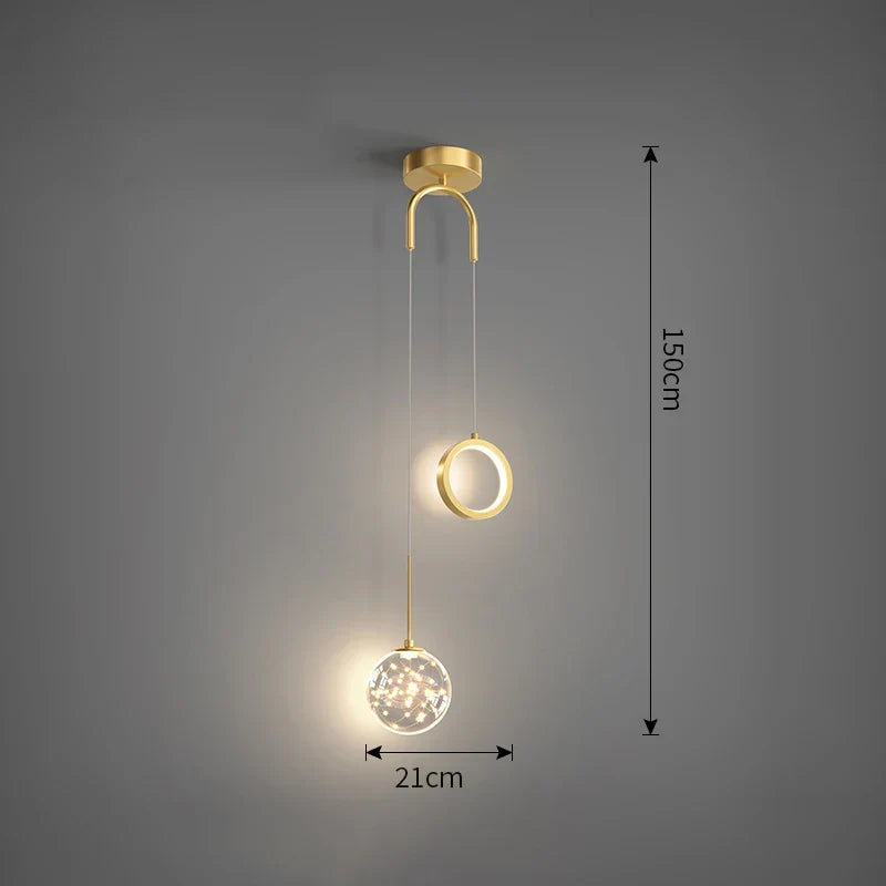 Modern LED pendant light - 2-way indoor hanging lamp for living room, bedroom, dining table with adjustable 3 light colors