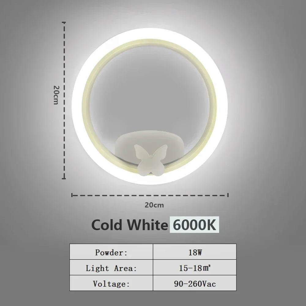 Modern LED Wall Lamp – Adjustable 3-Color Light Source for Bedroom, Living Room, Balcony, and Interior Decoration