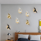 Nordic LED Bird Wall Lamp – modern wall lighting for bedroom, living room, stairs and nightstand – up & down lighting, iron shade, mains powered