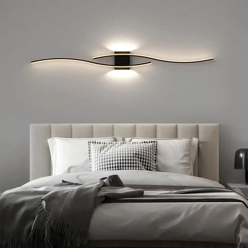 Modern LED Wall Lamp - Black, white and gold wall lamp for living room, bedroom, bedside table and decorative lighting