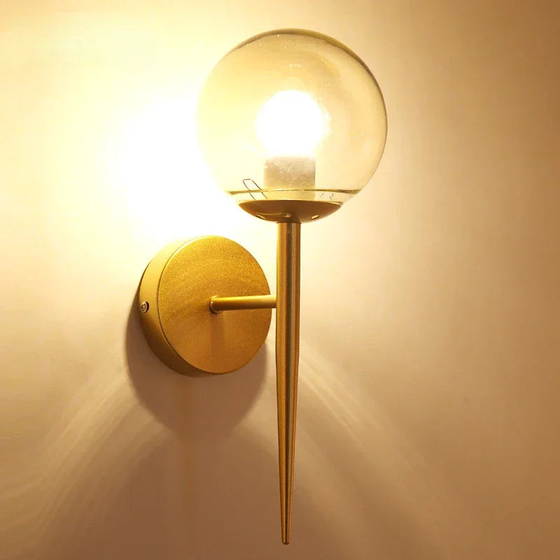 Modern Minimalistic LED Wall Lamp – European Style Glass Wall Lamp for Living Room, Bedroom and Nightstand