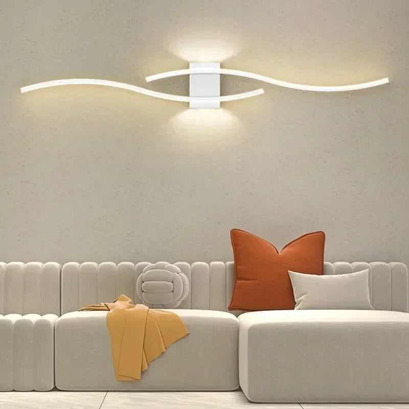 Modern minimalist LED strip wall lamp - dimmable wall lighting for living room, bedroom, restaurant, and bathroom