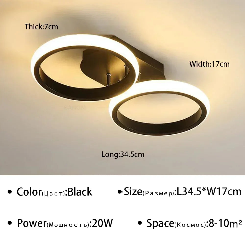 Modern LED ceiling lamp chandelier – Stylish multi-headed ring lamp for bedroom, living room, hallway, dining room and interiors