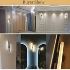 Modern LED wall lamp with copper pipe and acrylic shade