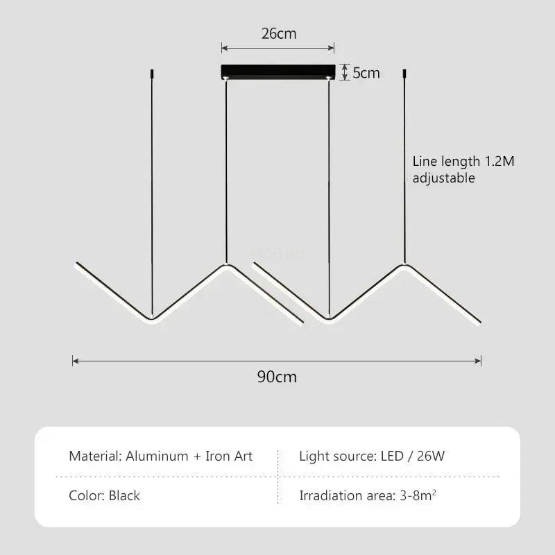 Modern LED pendant lamp - Intelligent remote control with adjustable brightness and color temperature for dining room, living room, and bedroom