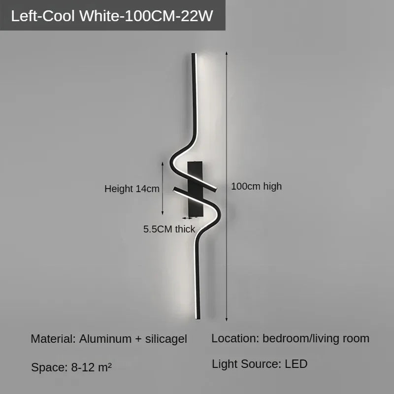 Modern Minimalist Stripes LED Wall Lamp Bedroom Lighting for Nightstand Wall Lamp LED Light Living Room TV Sofa Background Wall Lamp