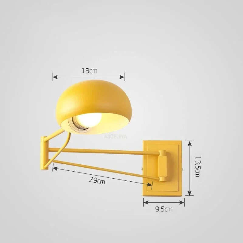 Modern foldable LED wall lamp - retractable eye-friendly wall lamp for bedroom, study, living room, and bathroom