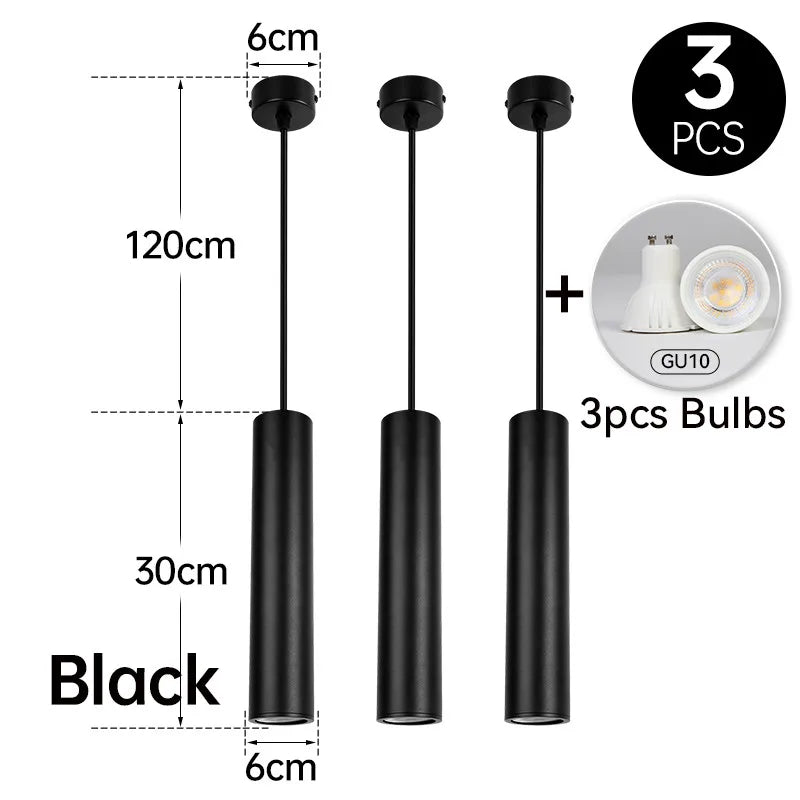 Modern LED Pendant Lamp – Sleek Cylindrical Pendant Lamp for Kitchen, Living Room, and Bedroom Decor